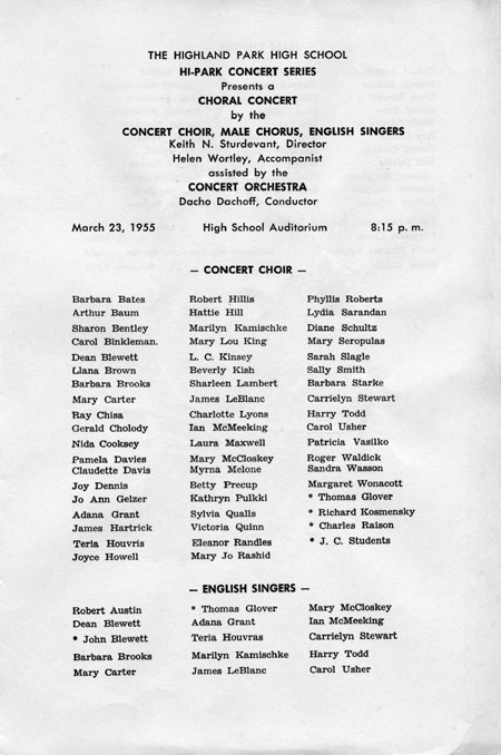 picture of 1955 Spring Program