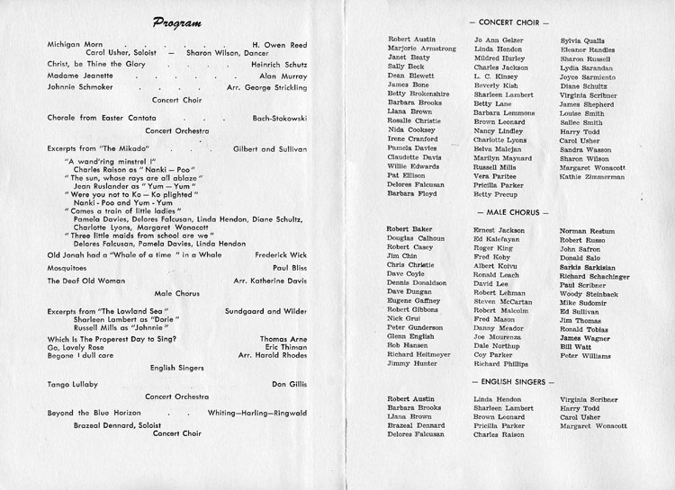 picture of 1956 Spring Program