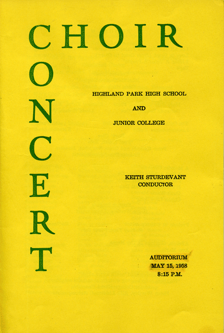 picture of 1958 Spring Program