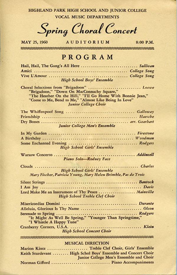 picture of 1960 Spring Program