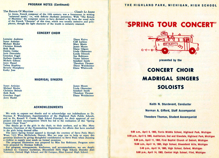 picture of 1965 Spring Program