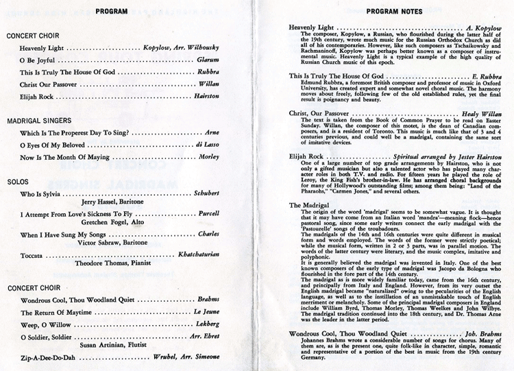 picture of 1965 Spring Program