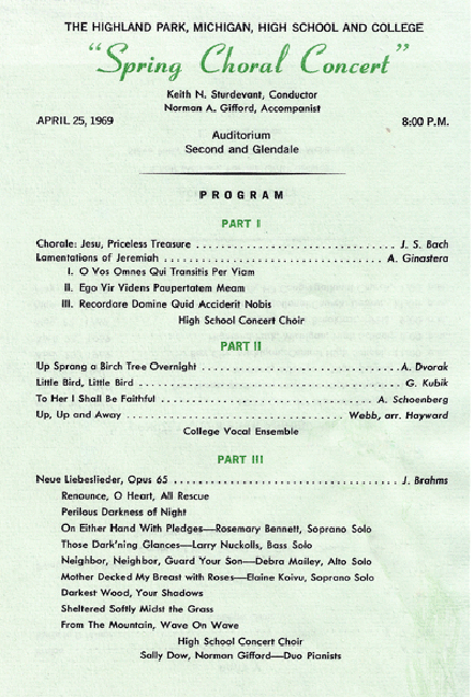 picture of 1969 Spring Program